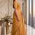 mustard gold chanderi digital printed ready to wear saree