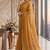 mustard gold chanderi digital printed ready to wear saree