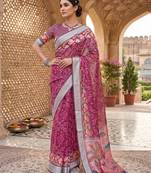 onion pink chanderi bandhani printed ready to wear saree