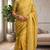 yellow chanderi digital printed ready to wear saree