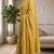 yellow chanderi digital printed ready to wear saree