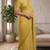 yellow chanderi digital printed ready to wear saree