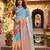 multicolor chanderi striped printed ready to wear saree
