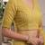 yellow chanderi digital printed ready to wear saree