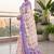 cream & purple chanderi geometric printed ready to wear saree