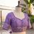 cream & purple chanderi geometric printed ready to wear saree