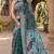 sea green chanderi bandhani printed ready to wear saree