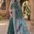 sea green chanderi bandhani printed ready to wear saree