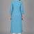 Teal blue embroidered kurta set