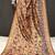 mustard color kalamkari fusion print contemporary silk blend saree  