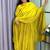 mehendi color lace border silk blend gown set