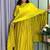 mehendi color lace border silk blend gown set