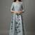 Light grey floral embroidered anarkali kurta set