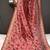 peach color kalamkari fusion print contemporary silk blend saree  