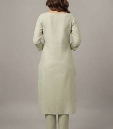 Light green floral embroidered kurta set