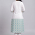 White and turquoise embroidered kurta set