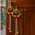 artificial flower hanging decor with golden bells for festive home decoration pack of 2