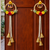 artificial flower hanging decor with golden bells for festive home decoration pack of 2