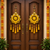 traditional yellow pom-pom decorative hanging with golden beads for door wall festive home decoration