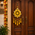 traditional yellow pom-pom decorative hanging with golden beads for door wall festive home decoration
