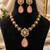 Elegant pink stone kundan style necklace set with matching earrings | gold tone bridal jewellery