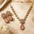 Elegant pink stone kundan style necklace set with matching earrings | gold tone bridal jewellery