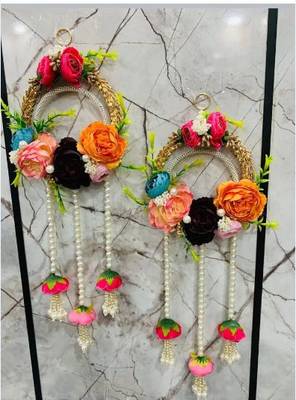 handmade floral door hanging for home entrance living room and festive decoration pack of 2 1