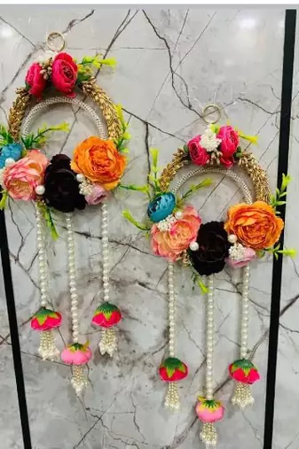 handmade floral door hanging for home entrance living room and festive decoration pack of 2