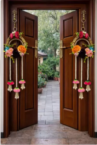 handmade floral door hanging for home entrance living room and festive decoration pack of 2
