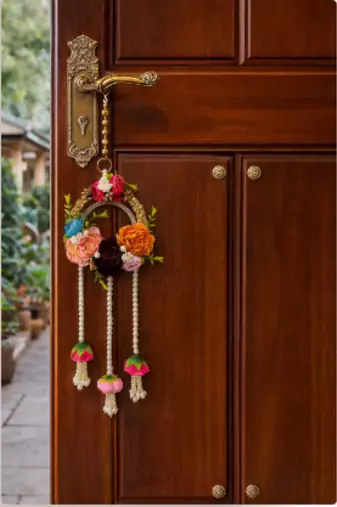 handmade floral door hanging for home entrance living room and festive decoration pack of 2