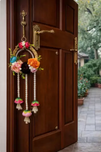 handmade floral door hanging for home entrance living room and festive decoration pack of 2