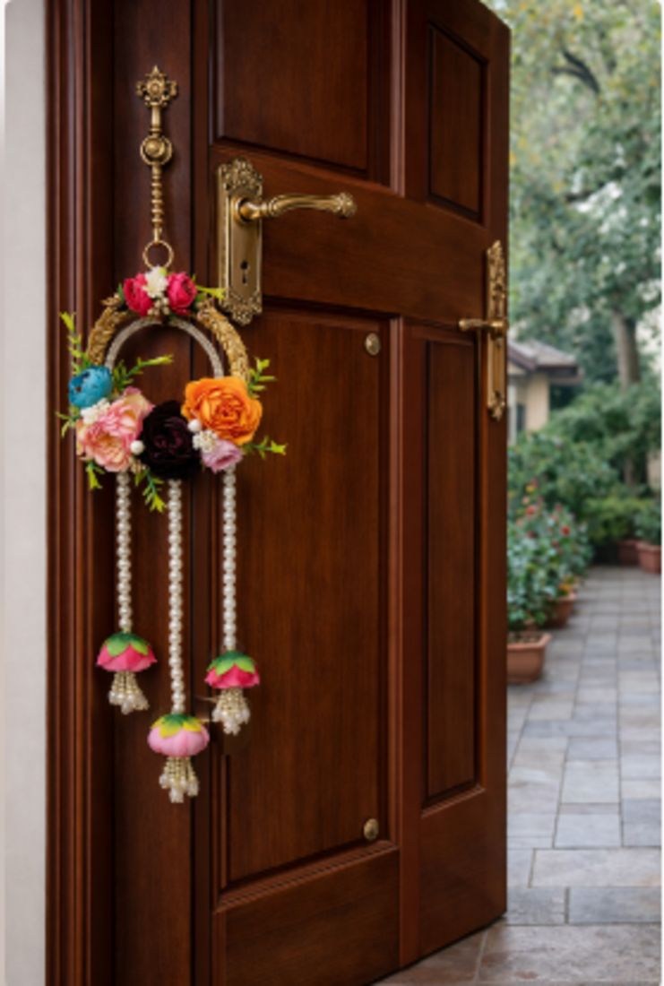 handmade floral door hanging for home entrance living room and festive decoration pack of 2