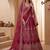 Pink Embroidered Gadhwal Silk Blend Semi Stitched Blouse Suit