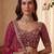 Pink Embroidered Gadhwal Silk Blend Semi Stitched Blouse Suit