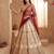 Off White Embroidered Gadhwal Silk Blend Semi Stitched Blouse Suit