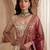 Off White Embroidered Gadhwal Silk Blend Semi Stitched Blouse Suit