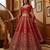 Red Embroidered Gadhwal Silk Blend Semi Stitched Blouse Suit