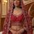Red Embroidered Gadhwal Silk Blend Semi Stitched Blouse Suit