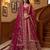 Pink Embroidered Gadhwal Silk Blend Semi Stitched Blouse Suit