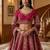 Pink Embroidered Gadhwal Silk Blend Semi Stitched Blouse Suit