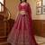 Pink Embroidered Gadhwal Silk Blend Semi Stitched Blouse Suit