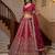 Pink Embroidered Gadhwal Silk Blend Semi Stitched Blouse Suit