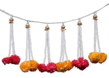 red genda bead decorative hanging tassels for home festive decoration pack of 6 2