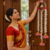 floral paper gajra hanging with golden ring and floral bells for home door decoration pack of 2