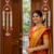 floral paper gajra hanging with golden ring and floral bells for home door decoration pack of 2
