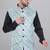 Veera paridhaan men's lahriya print ethnic nehru jacket - green (size 36)