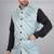 Veera paridhaan men's lahriya print ethnic nehru jacket - green (size 36)