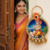 lord krishna decorative door hanging with floral bells for home festive decor pack of 2