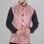  men's lahriya print ethnic nehru jacket - multi pink