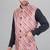  men's lahriya print ethnic nehru jacket - multi pink